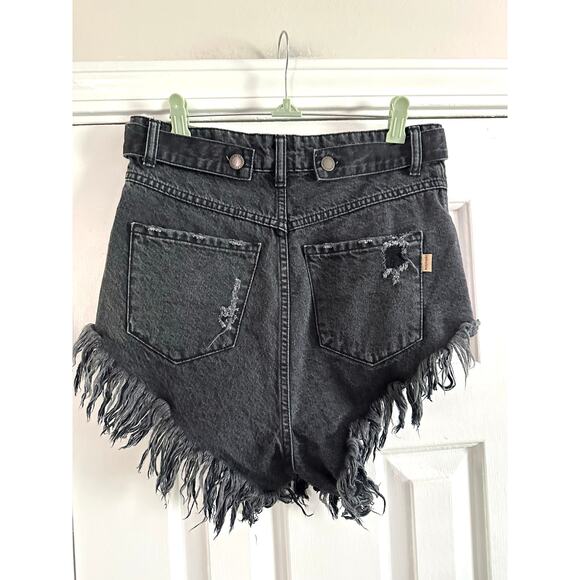 RETROFETE Revolve Tessa Shorts Black Onyx Distressed Dark Fairy Punk - Sz 27 - Picture 5 of 9